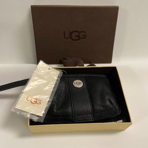 UGG Soft Wristlet with fur trim - Black - New, wit